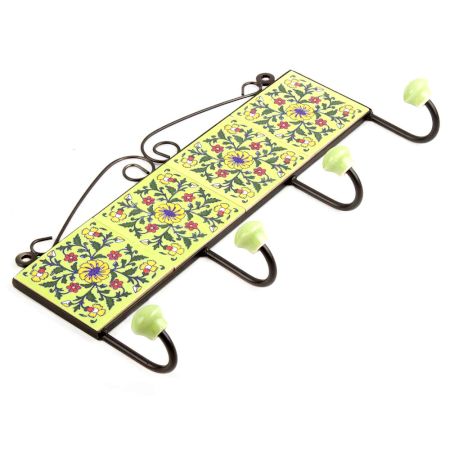 Lime Green Yellow Wheel Tiles Hooks 